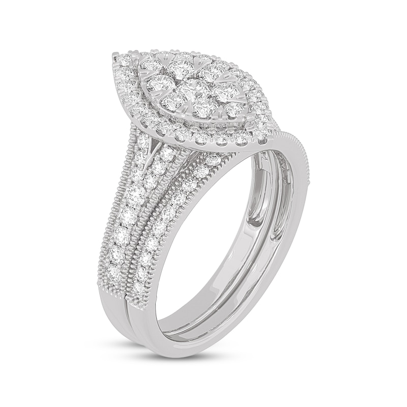 Main Image 2 of Now + Forever Round-Cut Diamond Marquise-Shaped Bridal Set 1 ct tw 14K White Gold