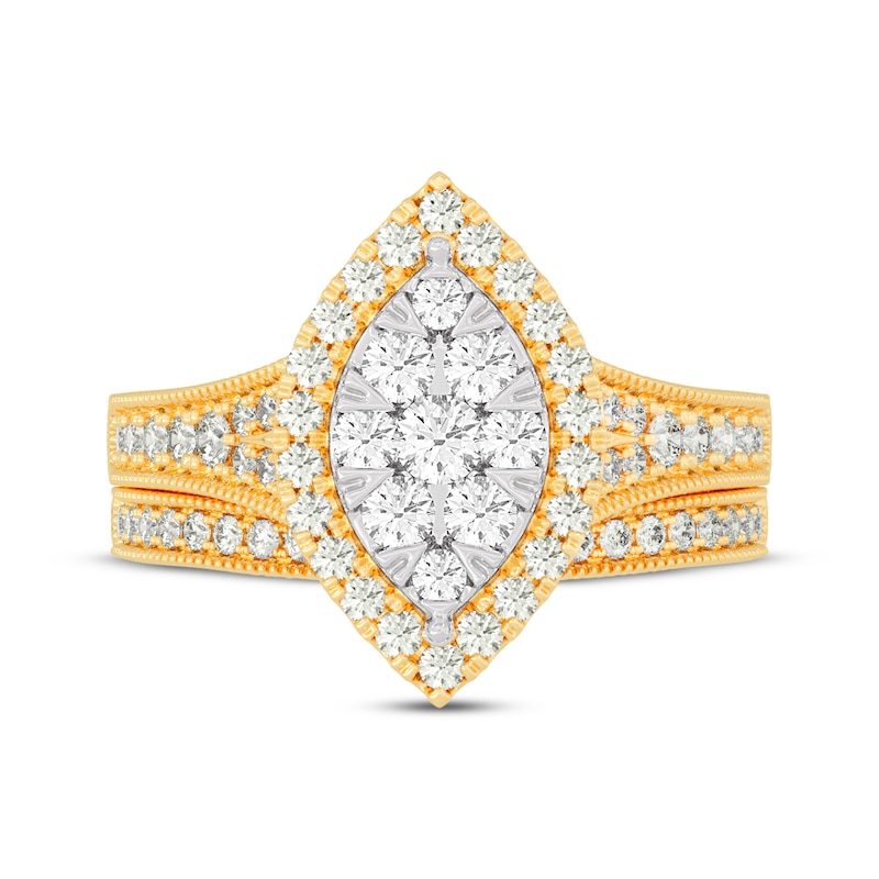 Main Image 3 of Now + Forever Round-Cut Diamond Pear-Shaped Bridal Set 1 ct tw 14K Yellow Gold