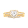 Thumbnail Image 3 of Now + Forever Round-Cut Diamond Heart-Shaped Bridal Set 3/8 ct tw 14K Yellow Gold
