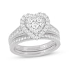 Thumbnail Image 1 of Now + Forever Round-Cut Diamond Heart-Shaped Bridal Set 1 ct tw 14K White Gold