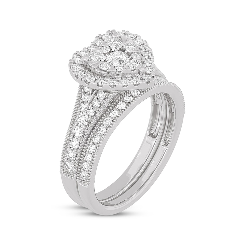 Diamond Heart Ring 3/4 Carat tw 14K White Gold