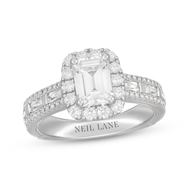 Neil Lane Premiere Emerald-cut Diamond Engagement Ring 2-3/8 ct tw 14K White Gold