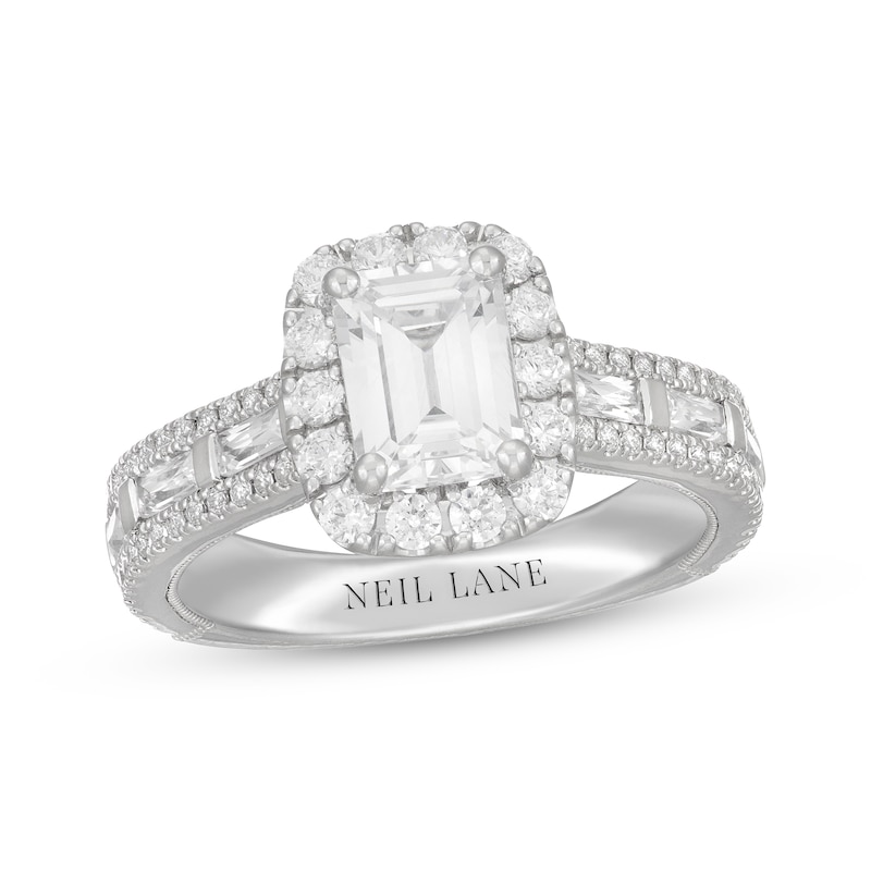 Main Image 1 of Neil Lane Premiere Emerald-cut Diamond Engagement Ring 2-3/8 ct tw 14K White Gold