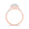 Thumbnail Image 3 of Now + Forever Baguette & Round-Cut Multi-Diamond Center Cushion-Shaped Engagement Ring 1/2 ct tw 14K Rose Gold