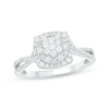 Thumbnail Image 1 of Now + Forever Baguette & Round-Cut Multi-Diamond Center Cushion-Shaped Engagement Ring 1/2 ct tw 14K White Gold