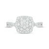 Thumbnail Image 4 of Now + Forever Baguette & Round-Cut Multi-Diamond Center Cushion-Shaped Engagement Ring 1/2 ct tw 14K White Gold
