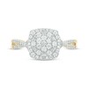 Thumbnail Image 4 of Now + Forever Baguette & Round-Cut Multi-Diamond Center Cushion-Shaped Engagement Ring 1/2 ct tw 14K Yellow Gold