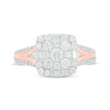 Thumbnail Image 3 of Now + Forever Baguette & Round-Cut Multi-Diamond Center Cushion-Shaped Engagement Ring 1 ct tw 14K Two-Tone Gold