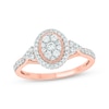 Thumbnail Image 1 of Now + Forever Round-Cut Multi-Diamond Center Oval-Shaped Engagement Ring 1/2 ct tw 14K Rose Gold