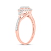 Thumbnail Image 2 of Now + Forever Round-Cut Multi-Diamond Center Oval-Shaped Engagement Ring 1/2 ct tw 14K Rose Gold