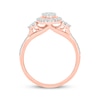 Thumbnail Image 3 of Now + Forever Round-Cut Multi-Diamond Center Oval-Shaped Engagement Ring 1/2 ct tw 14K Rose Gold
