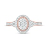 Thumbnail Image 4 of Now + Forever Round-Cut Multi-Diamond Center Oval-Shaped Engagement Ring 1/2 ct tw 14K Rose Gold