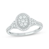 Thumbnail Image 1 of Now + Forever Round-Cut Multi-Diamond Center Oval-Shaped Engagement Ring 1/2 ct tw 14K White Gold