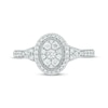 Thumbnail Image 4 of Now + Forever Round-Cut Multi-Diamond Center Oval-Shaped Engagement Ring 1/2 ct tw 14K White Gold