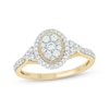 Thumbnail Image 1 of Now + Forever Round-Cut Multi-Diamond Center Oval-Shaped Engagement Ring 1/2 ct tw 14K Yellow Gold
