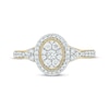 Thumbnail Image 4 of Now + Forever Round-Cut Multi-Diamond Center Oval-Shaped Engagement Ring 1/2 ct tw 14K Yellow Gold
