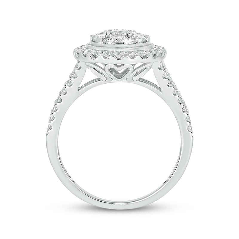 Main Image 3 of Now + Forever Round-Cut Diamond Double-Frame Engagement Ring 1 ct tw 14K White Gold