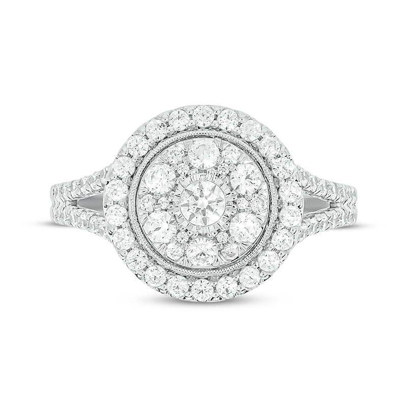 Main Image 4 of Now + Forever Round-Cut Diamond Double-Frame Engagement Ring 1 ct tw 14K White Gold