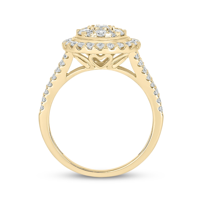 Main Image 3 of Now + Forever Round-Cut Diamond Double-Frame Engagement Ring 1 ct tw 14K Yellow Gold