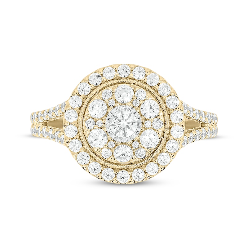 Main Image 4 of Now + Forever Round-Cut Diamond Double-Frame Engagement Ring 1 ct tw 14K Yellow Gold