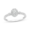 Thumbnail Image 1 of Now + Forever Round-Cut Diamond Oval Halo Engagement Ring 3/8 ct tw 10K White Gold