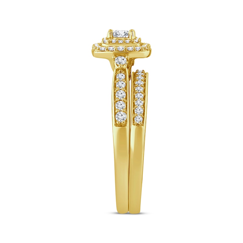 Main Image 2 of Now + Forever Princess & Round-Cut Diamond Bridal Set 5/8 ct tw 10K Yellow Gold