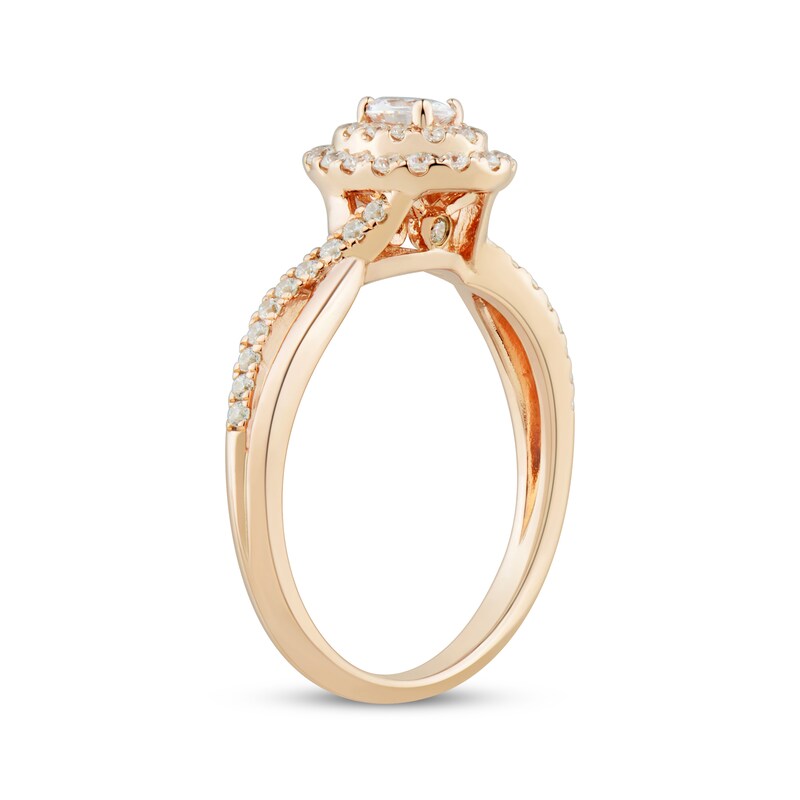Main Image 2 of Now + Forever Oval & Round-Cut Diamond Engagement Ring 1/2 ct tw 14K Rose Gold