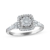 Thumbnail Image 1 of Now + Forever Round-Cut Diamond Cushion Frame Engagement Ring 1/2 ct tw 10K White Gold