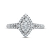 Thumbnail Image 3 of Now + Forever Princess & Round-Cut Multi-Diamond Center Marquise Frame Engagement Ring 3/8 ct tw 10K White Gold