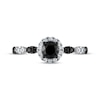 Round-Cut Black & White Diamond Halo Engagement Ring 3/4 ct tw 14K White Gold