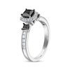 Thumbnail Image 2 of Now + Forever Princess-Cut Black Diamond & White Diamond Engagement Ring 1-1/4 ct tw 14K White Gold