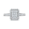 Thumbnail Image 3 of Now + Forever Princess & Round-Cut Multi-Diamond Center Elongated Cushion Frame Engagement Ring 1/2 ct tw 10K White Gold