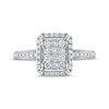 Thumbnail Image 2 of Princess & Round-Cut Multi-Diamond Center Elongated Cushion Frame Engagement Ring 1/2 ct tw 10K White Gold