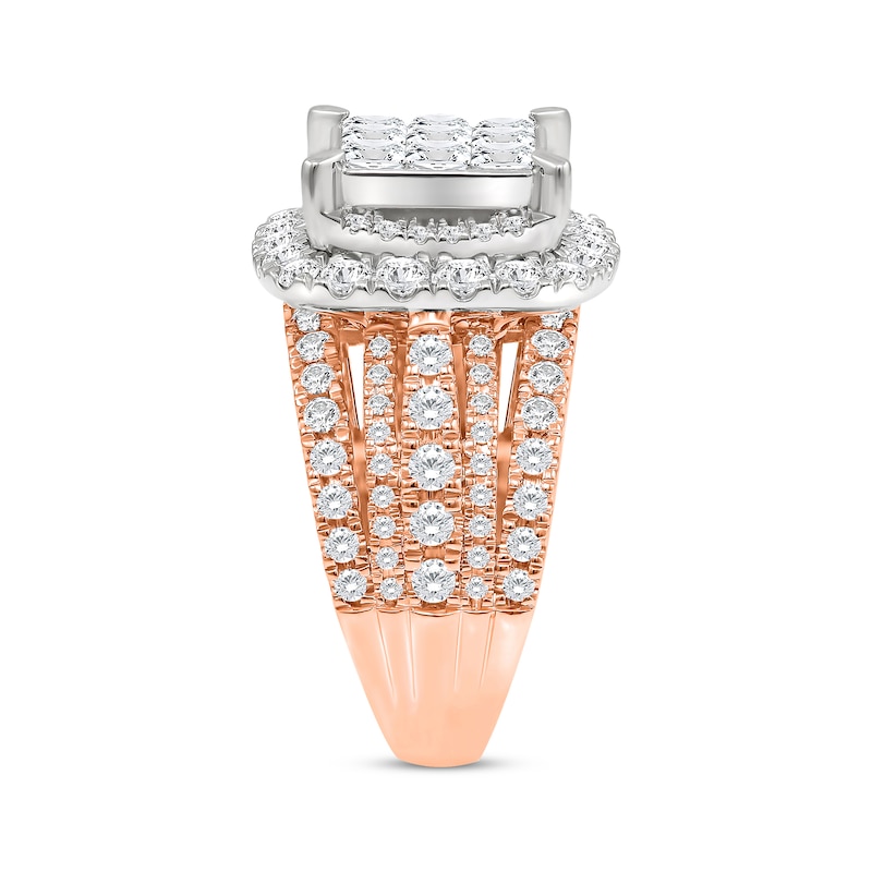 Princess-Cut Multi-Diamond Center Engagement Ring 3 ct tw 10K Two-Tone Gold