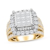 Princess-Cut Multi-Diamond Center Engagement Ring 3 ct tw 10K Two-Tone Gold