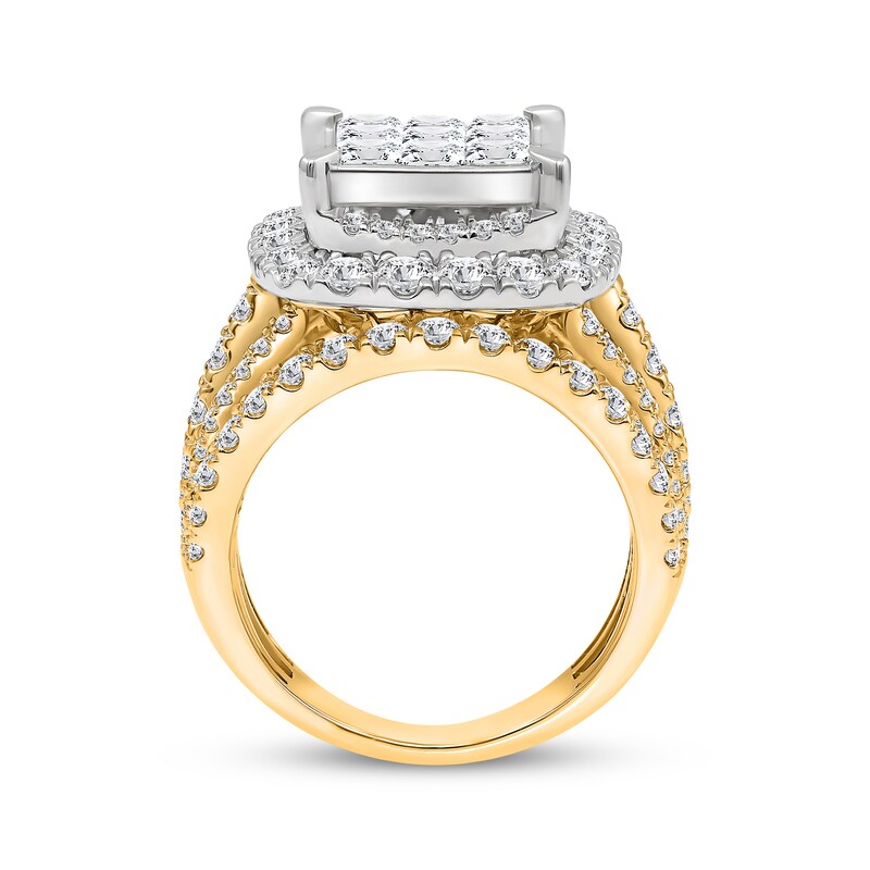 Princess-Cut Multi-Diamond Center Engagement Ring 3 ct tw 10K Two-Tone Gold