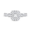 Thumbnail Image 3 of Now + Forever Princess-Cut Diamond Double Frame Engagement Ring 1/2 ct tw 10K White Gold
