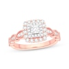 Princess-Cut Diamond Double Frame Engagement Ring 1/2 ct tw 10K Rose Gold
