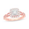 Princess-Cut Diamond Double Frame Engagement Ring 1/2 ct tw 10K Rose Gold