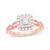 Thumbnail Image 0 of Princess-Cut Diamond Double Frame Engagement Ring 1/2 ct tw 10K Rose Gold