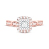 Princess-Cut Diamond Double Frame Engagement Ring 1/2 ct tw 10K Rose Gold