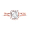 Thumbnail Image 2 of Princess-Cut Diamond Double Frame Engagement Ring 1/2 ct tw 10K Rose Gold