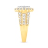 Thumbnail Image 2 of Now + Forever Round-Cut Multi-Diamond Center Oval Frame Engagement Ring 2 ct tw 10K Two-Tone Gold