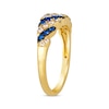Thumbnail Image 1 of Le Vian Venetian Mosaic Blue Sapphire & Diamond Diagonal Ring 1/4 ct tw 14K Honey Gold
