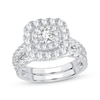 Thumbnail Image 1 of Now + Forever Round-Cut Diamond Cushion Frame Bridal Set 2 ct tw 14K White Gold