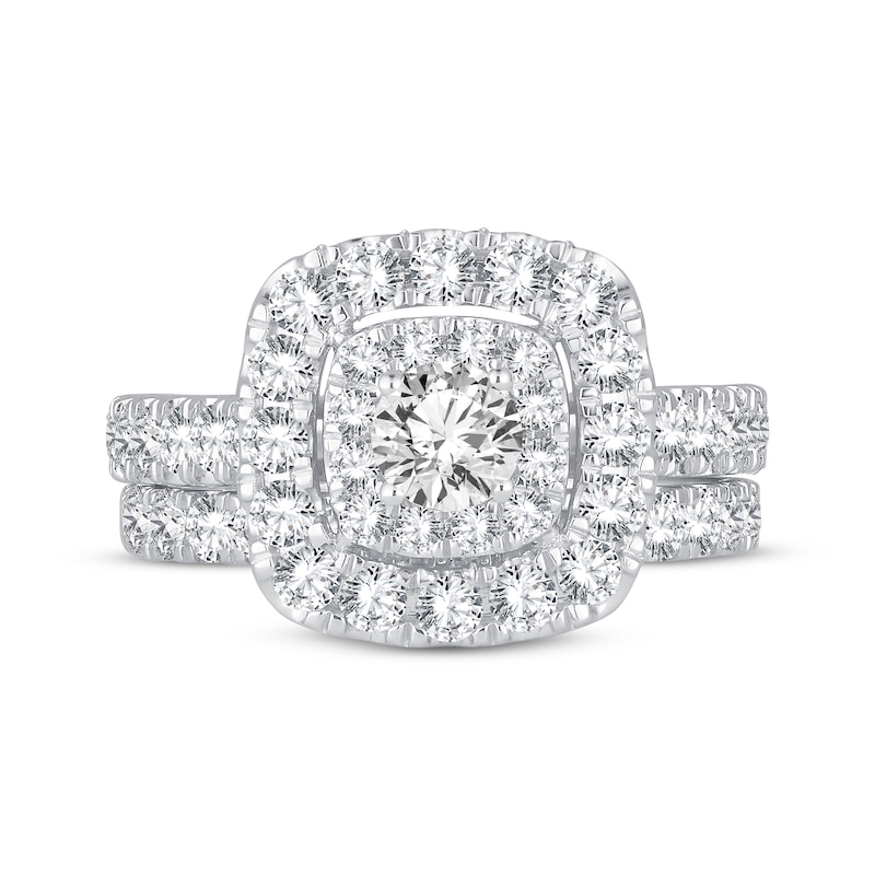 Main Image 3 of Now + Forever Round-Cut Diamond Cushion Frame Bridal Set 2 ct tw 14K White Gold