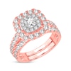 Thumbnail Image 2 of Now + Forever Round-Cut Diamond Cushion Frame Bridal Set 2 ct tw 14K Rose Gold