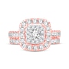 Thumbnail Image 3 of Now + Forever Round-Cut Diamond Cushion Frame Bridal Set 2 ct tw 14K Rose Gold
