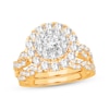 Thumbnail Image 1 of Now + Forever Round-Cut Diamond Halo Bridal Set 2 ct tw 14K Yellow Gold