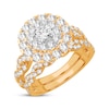 Thumbnail Image 2 of Now + Forever Round-Cut Diamond Halo Bridal Set 2 ct tw 14K Yellow Gold